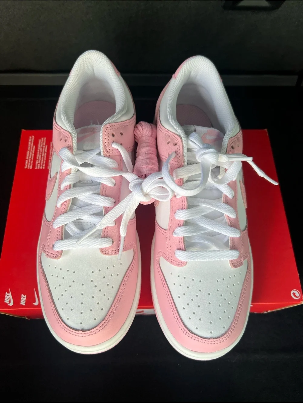 Nike Dunk Low White Medium Soft Pink FB9109-125 Size 7Y/8.5W New No Lid!